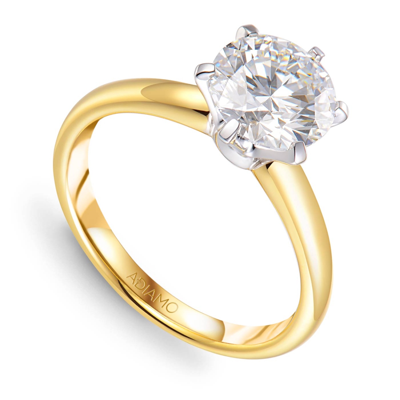 Pierścionek z diamentem laboratoryjnym (R58829 YW LGD 2,00ct)