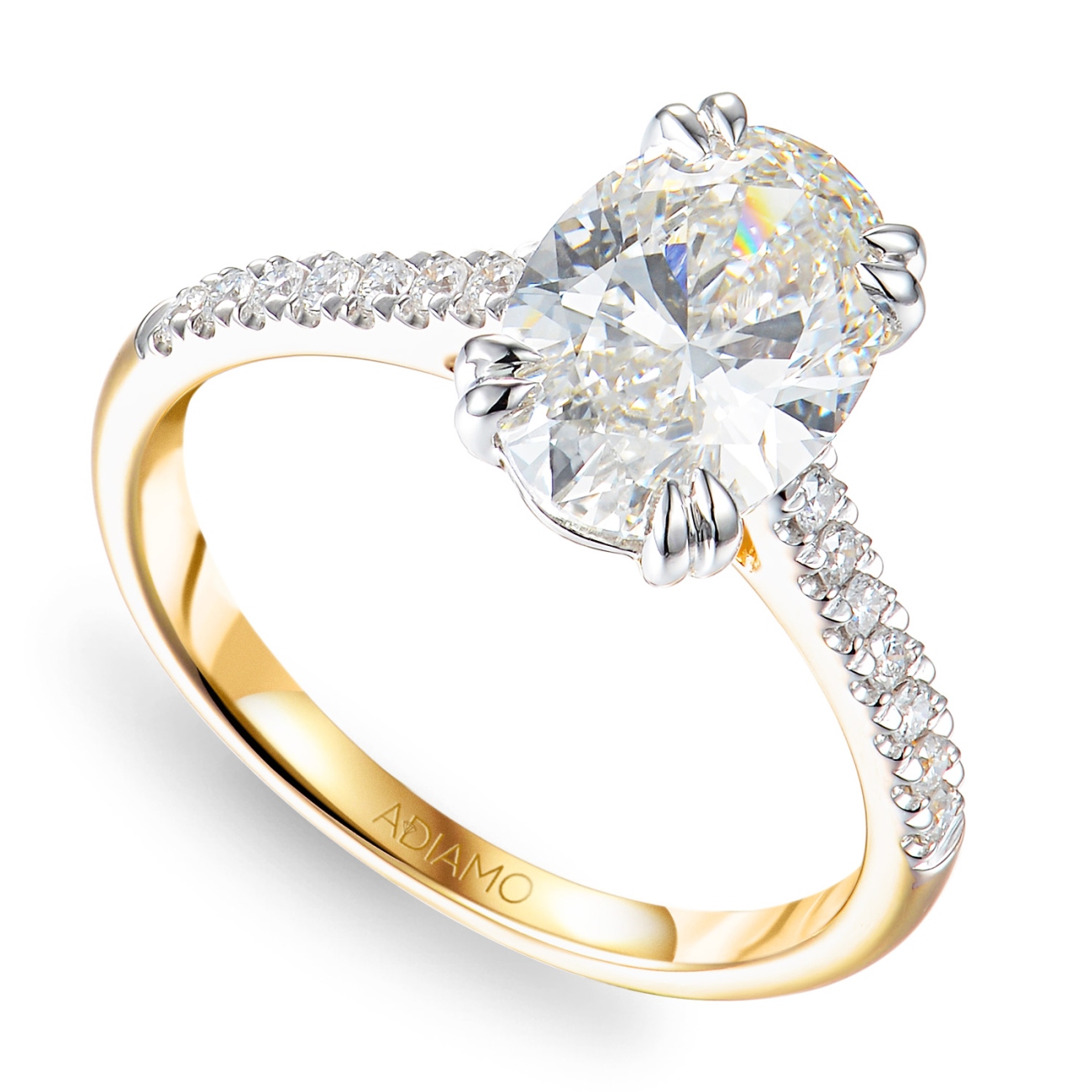 Pierścionek z diamentami laboratoryjnymi (R96117 YW LGD 2.00ct)