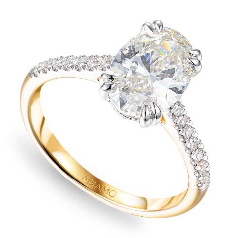 Pierścionek z diamentami laboratoryjnymi (R96117 YW LGD 2.00ct)