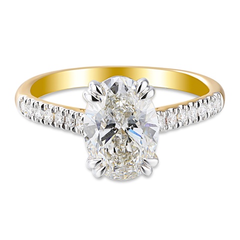Pierścionek z diamentami laboratoryjnymi (R96117 YW LGD 2.00ct)