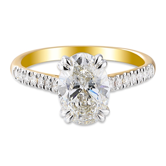 Pierścionek z diamentami laboratoryjnymi (R96117 YW LGD 2.00ct)