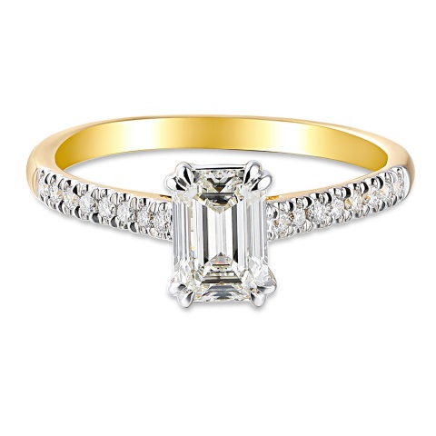 Pierścionek z diamentami laboratoryjnymi (R82483 YW LGD 1.00ct)