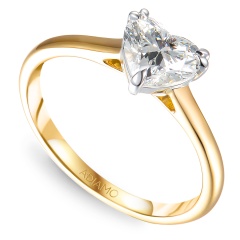 Pierścionek serce z diamentem laboratoryjnym