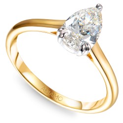 Pierścionek z diamentami laboratoryjnymi (R96123 1,01ct YW LGD) - zdjęcie: 2