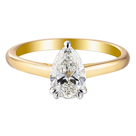 Pierścionek z diamentem laboratoryjnym (R96123 YW LGD 1.00ct)