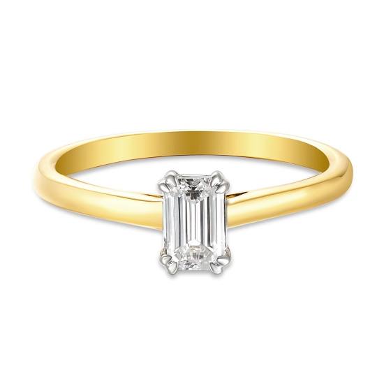 Pierścionek z diamentem laboratoryjnym (R96116 YW LGD 0,50ct)