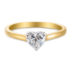 Pierścionek serce z diamentem laboratoryjnym (R96126 0,51ct YW LGD) - zdjęcie: 4