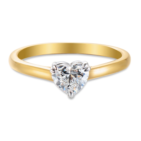 Pierścionek serce z diamentem laboratoryjnym (R96126 0,51ct YW LGD)