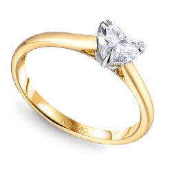 Pierścionek serce z diamentem laboratoryjnym (R96126 0,51ct YW LGD) - zdjęcie: 2