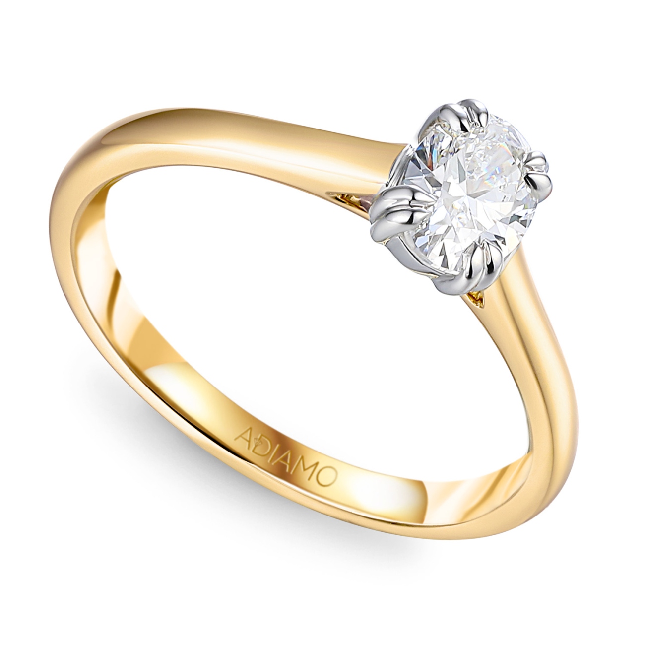 Pierścionek z diamentem laboratoryjnym (R96118 0,51ct YW LGD)