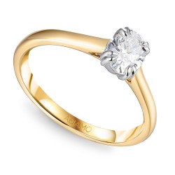 Pierścionek z diamentem laboratoryjnym (R96118 0,51ct YW LGD) - zdjęcie: 2