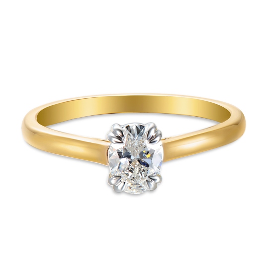 Pierścionek z diamentem laboratoryjnym (R96118 0,51ct YW LGD)