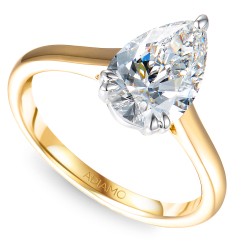 Pierścionek z diamentem laboratoryjny (R96123 YW LGD 2.00ct) - zdjęcie: 2