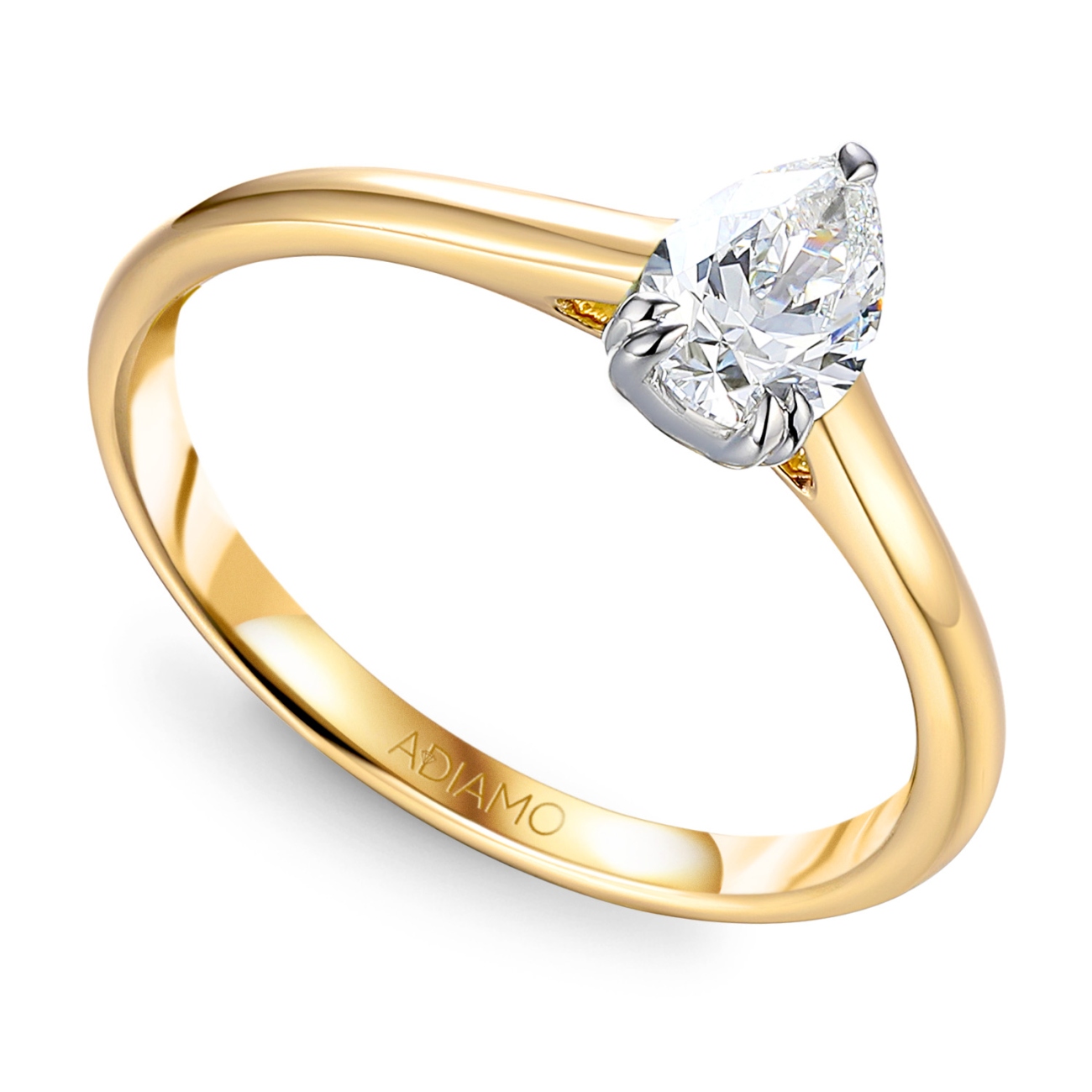 Pierścionek z diamentem laboratoryjnym (R96123 YW LGD 0,50ct)