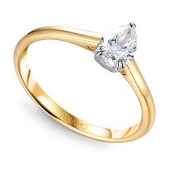 Pierścionek z diamentem laboratoryjnym (R96123 YW LGD 0,50ct)