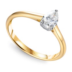 Pierścionek z diamentem laboratoryjnym (R96123 YW LGD 0,50ct) - zdjęcie: 2