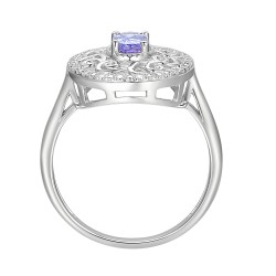 Pierścionek z tanzanitem i diamentami (R86861 W T): 7 - zdjęcie: 4