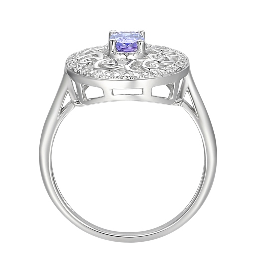 Pierścionek z tanzanitem i diamentami (R86861 W T): 7