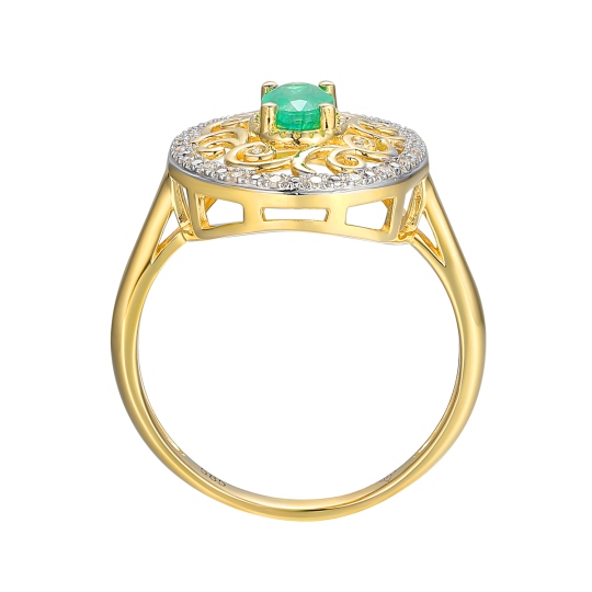 Pierścionek ze szmaragdem i diamentami (R86861 Y EM): 17