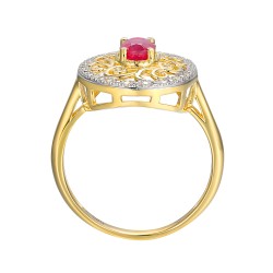 Pierścionek z rubinem i diamentami (R86861 Y RU): 7 - zdjęcie: 4