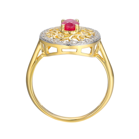 Pierścionek z rubinem i diamentami (R86861 Y RU): 7