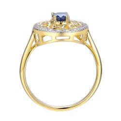 Pierścionek z szafirem i diamentami (R86861 Y SA): 7 - zdjęcie: 4