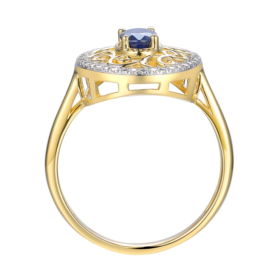 Pierścionek z szafirem i diamentami (R86861 Y SA): 7