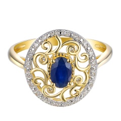 Pierścionek z szafirem i diamentami (R86861 Y SA)