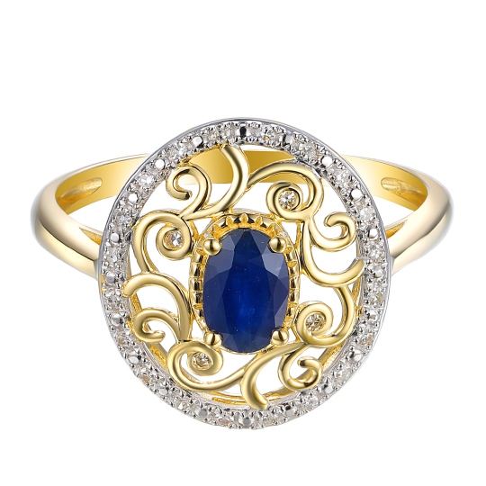 Pierścionek z szafirem i diamentami (R86861 Y SA): 7