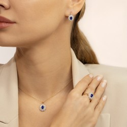 Zawieszka z szafirem i diamentami (P83432 Y SA) - zdjęcie: 5