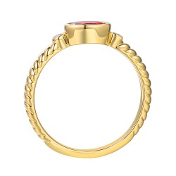 Pierścionek z różowym turmalinem i diamentami (R85576 Y PTR): 7 - zdjęcie: 3