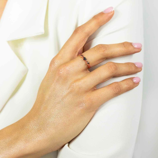 Pierścionek serca z czarnymi diamentami (R74326 R BD): 10