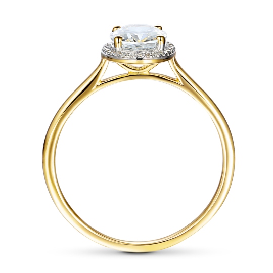 Pierścionek z białym topazem i diamentami (R62898 Y D WT): 7