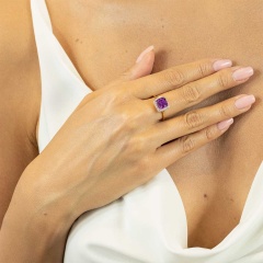 Pierścionek z ametystem i diamentami (R62906 Y D AM)