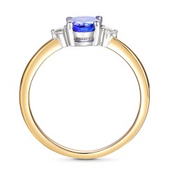 Pierścionek z tanzanitem i diamentami (R37303 YW T): 7 - zdjęcie: 4