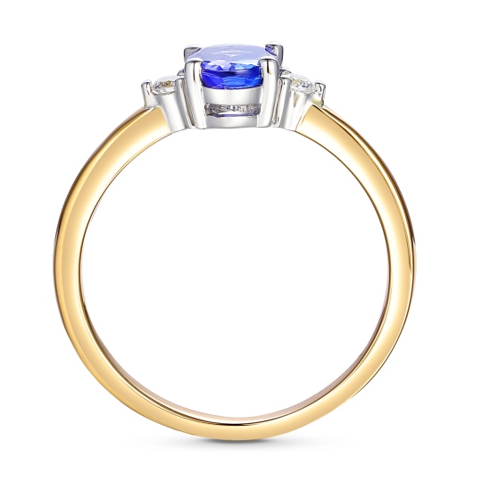 Pierścionek z tanzanitem i diamentami (R37303 YW T): 13