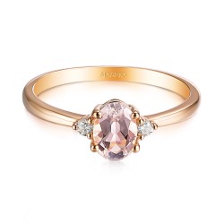 Pierścionek z morganitem i diamentami (R37303 R MR): 12 - zdjęcie: 4