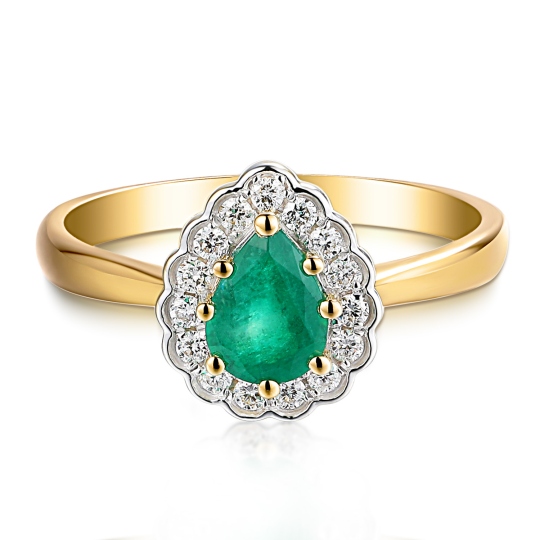 Pierścionek ze szmaragdem i diamentami (R82052 Y EM): 10