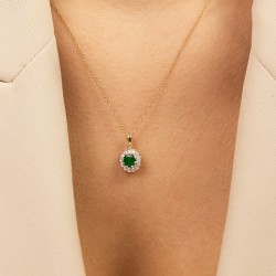 Zawieszka ze szmaragdem i diamentami (P82050 Y EM) - zdjęcie: 3
