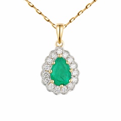 Zawieszka ze szmaragdem i diamentami (P82052 Y EM)