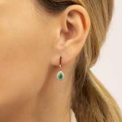 Kolczyki ze szmaragdem i diamentami (E82052 Y A EM) - zdjęcie: 3