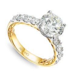 Pierścionek z diamentami laboratoryjnymi (R94452 YW LGD 3.00ct): 10 - zdjęcie: 2