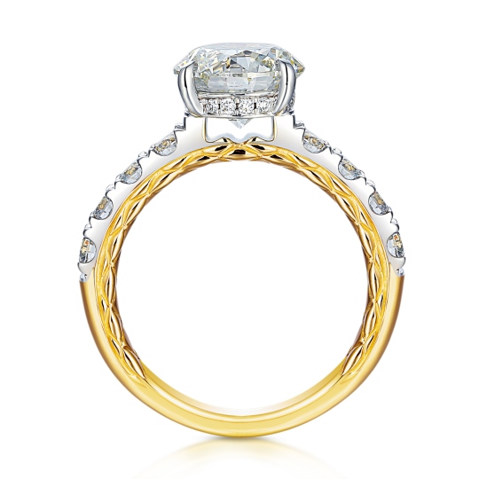 Pierścionek z diamentami laboratoryjnymi (R94452 YW LGD 3.00ct): 10