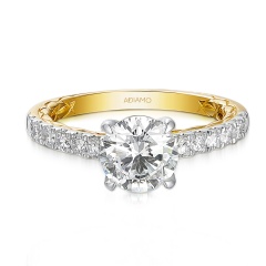 Pierścionek z diamentami laboratoryjnymi (R94452 YW LGD 3.00ct)