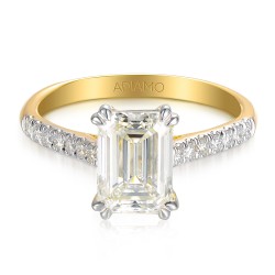 Pierścionek z diamentami laboratoryjnymi (R82483 YW LGD 2.00ct): 10 - zdjęcie: 3