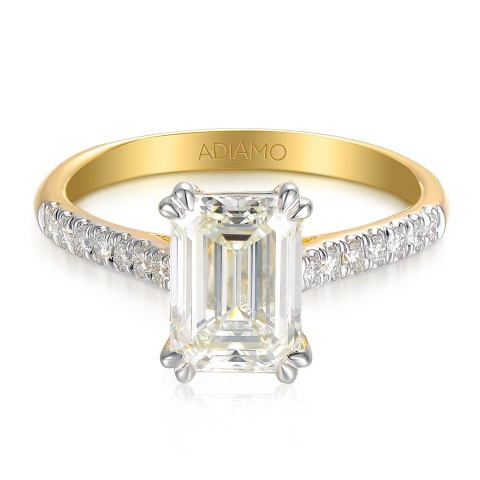Pierścionek z diamentami laboratoryjnymi (R82483 YW LGD 2.00ct)
