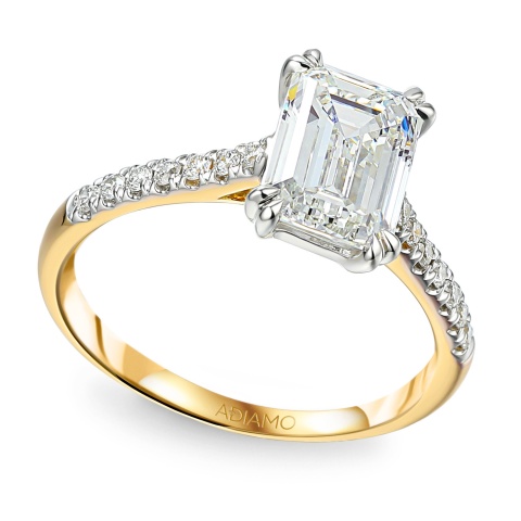 Pierścionek z diamentami laboratoryjnymi (R82483 YW LGD 2.00ct)