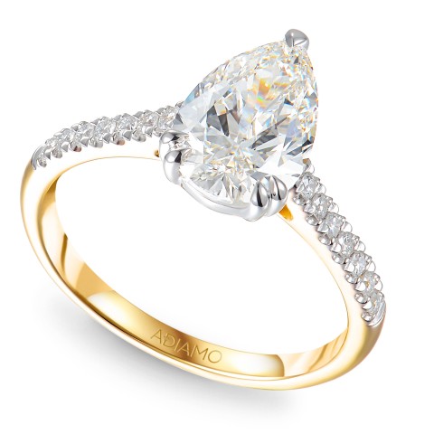 Pierścionek z diamentami laboratoryjnymi (R96122 YW LGD 2.00ct)