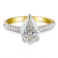 Pierścionek z diamentami laboratoryjnymi (R96122 YW LGD 2.00ct)
