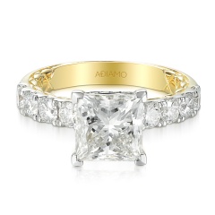 Pierścionek z diamentami laboratoryjnymi (R94455 YW LGD 3.00ct)